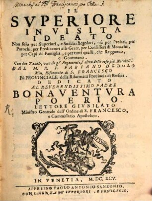 Il superiore in Visita ideato