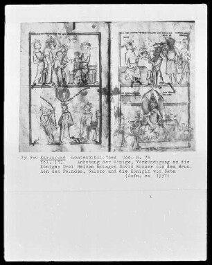 Speculum humanae salvationis — Zwei Szenen aus dem alten Testament