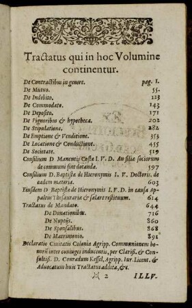 Tractatus qui in hoc Volumine continentur.