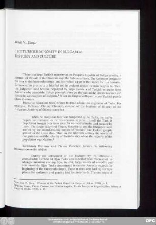 Bilâl N. Şimşir The Turkish Minority In Bulgaria: History And Culture