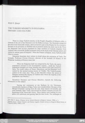 Bilâl N. Şimşir The Turkish Minority In Bulgaria: History And Culture