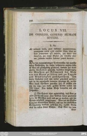 Locus VII. De Christo, Generis Humani Sotere.
