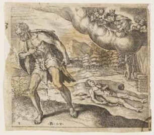 Kain flieht nach dem Mord an Abel