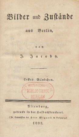 Bändchen 1: Bilder und Zustände aus Berlin
