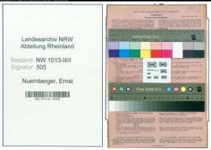 Entnazifizierung Ernst Nuernberger , geb. 12.03.1905 (Ingenieur)