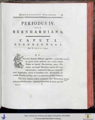 Cap. I. Bernhardus I.
