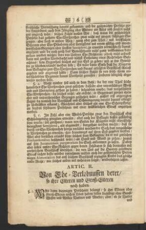 Artic. II. Von Ehe-Verlobnussen derer/ so ihre Elteren und Groß-Elteren noch haben