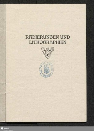 Radierungen und Lithographien