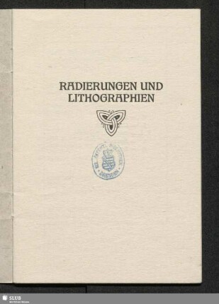 Radierungen und Lithographien
