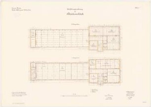 Bekleidungsamt des VII. Armeekorps, Münster: Schneiderwerkstatt: Grundriss 1. und 2. Obergeschoss 1:100