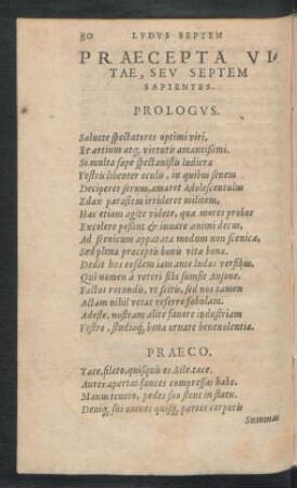 Praecepta Vitae, Seu Septem Sapientes.
