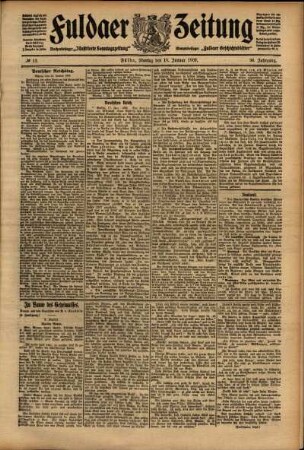 Ausgabe vom Montag, den 18. Januar 1909.