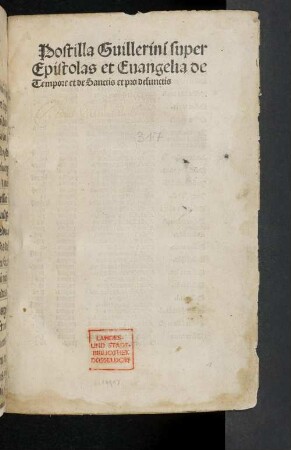 Postilla super epistolas et evangelia (Mora 1491)