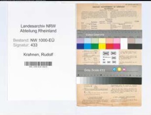 Entnazifizierung Rudolf Krahnen, geb. 29.01.1892 (Unternehmer)
