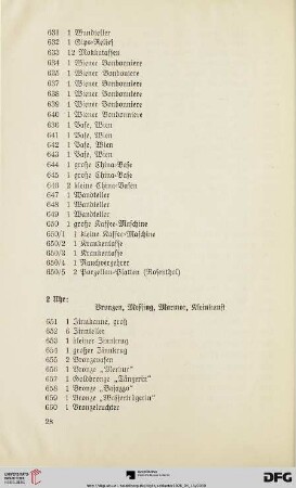 Bronzen, Messing, Marmor, Kleinkunst (Nr. 651-749/a)