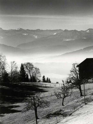 Blick von Sulzberg zu den Bergen des Bregenzerwaldes