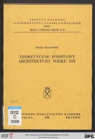 15: Prace z Historii Sztuki: Teoretyczne podstawy architektury wieku XIX