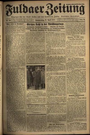 Erste Ausgabe vom Donnerstag, den 28. April 1932.
