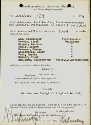 Wenzler, Karl