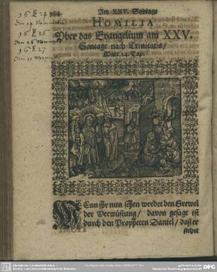Homilia Uber das Evangelium am XXV. Sontage nach Trinitatis, Matt. 24. Cap.