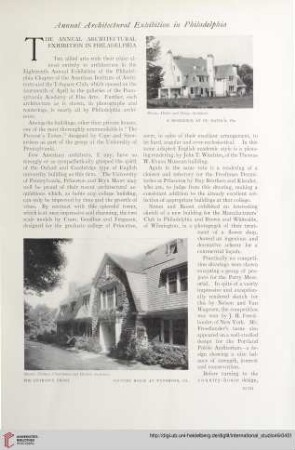 The annual architectural exhibition in Philadelphia