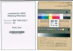 Entnazifizierung Karl Korb , geb. 13.02.1898 (Fahrer)