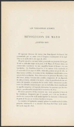 Los verdaderos autores de la Revolución de Mayo : ¿Quiénes son?