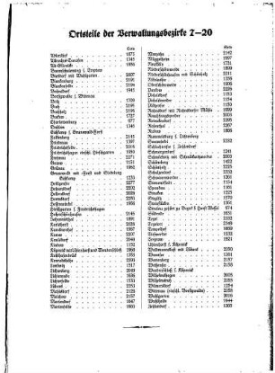 Ortsteile der Verwaltungsbezirke 7-20