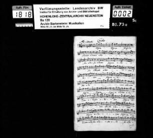 Haydn: Missa Toni Dis. / per il / Canto, Alto / Tenore Basso / Violino primo / Violino Secondo / Con / Organo / Del. Sig. Giuseppe Hayden; Ms.ca. 1780.