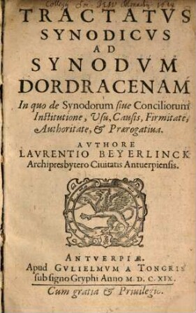 Tractatus Synodicus ad Synodum Dordracenam