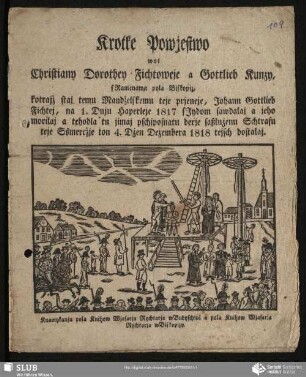 Krotke Powjestwo wot Christiany Dorothey Fichtoweje a Gottlieb Kunzy, z Ramenawa pola Biskopiz