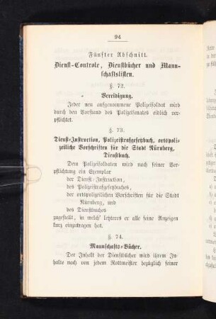 Fünfter Abschnitt. Dienst-Controle, Dienstbücher und Mannschaftslisten.