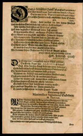 Dein Leid/ betrübtes Hauß! ist groß und ungemein/ [...]