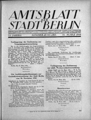 Sonderausgabe, 31. März 1931