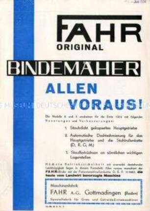 Bindemäher Modell 2 und 3