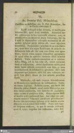 VI. Jo. Bremius Phil. Melanchthoni