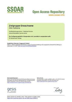 Zielgruppe Erwachsene