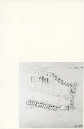 Wohnquartier Alt-Lietzow, Berlin-Charlottenburg (Diplomarbeit bei Willy Kreuer): Grundriss Obergeschosse 1:200