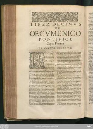 Caput Primum. De Capite Ecclesiae.