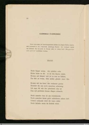 Gabriele d'Annunzio / Übertragungen von Stefan George