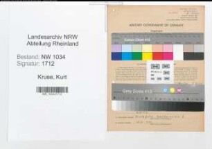 Entnazifizierung Kurt Kruse , geb. 12.06.1895 (Generalleutnant)
