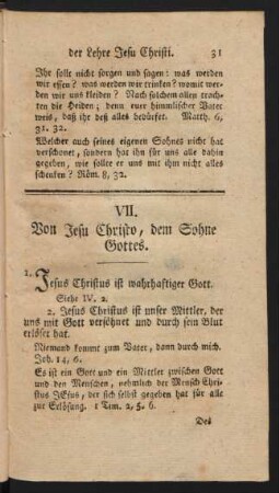 VII. Von Jesu Christo, dem Sohne Gottes.