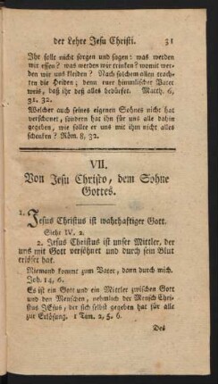 VII. Von Jesu Christo, dem Sohne Gottes.