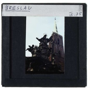 Breslau, Johannes von Nepomuk-Denkmal vor der Kreuzkirche