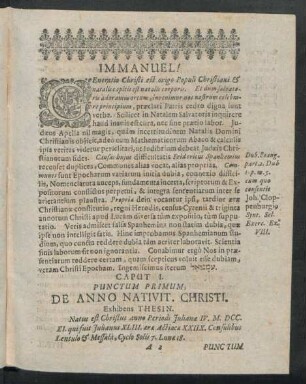 Caput I. Punctum Primum - Quartum.