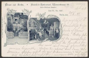 Ansichtskarte "Steinke's Restaurant", Wiener Straße 20