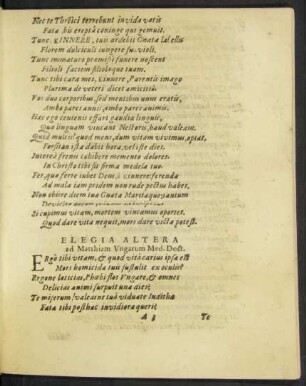 Elegia Altera ad Matthiam Ungarum Med. Doct.