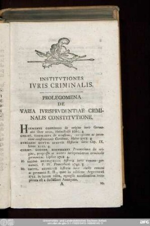 Institutionis Iuris Criminalis.