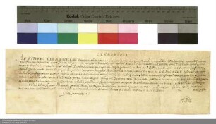 Indulgenzbrief des Papstes Clemens X. für die Erlöser-Bruderschaft