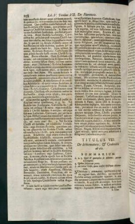258-281, Titulus VIII. De schismaticis - Titulus XII. De homicidio voluntario vel casuali